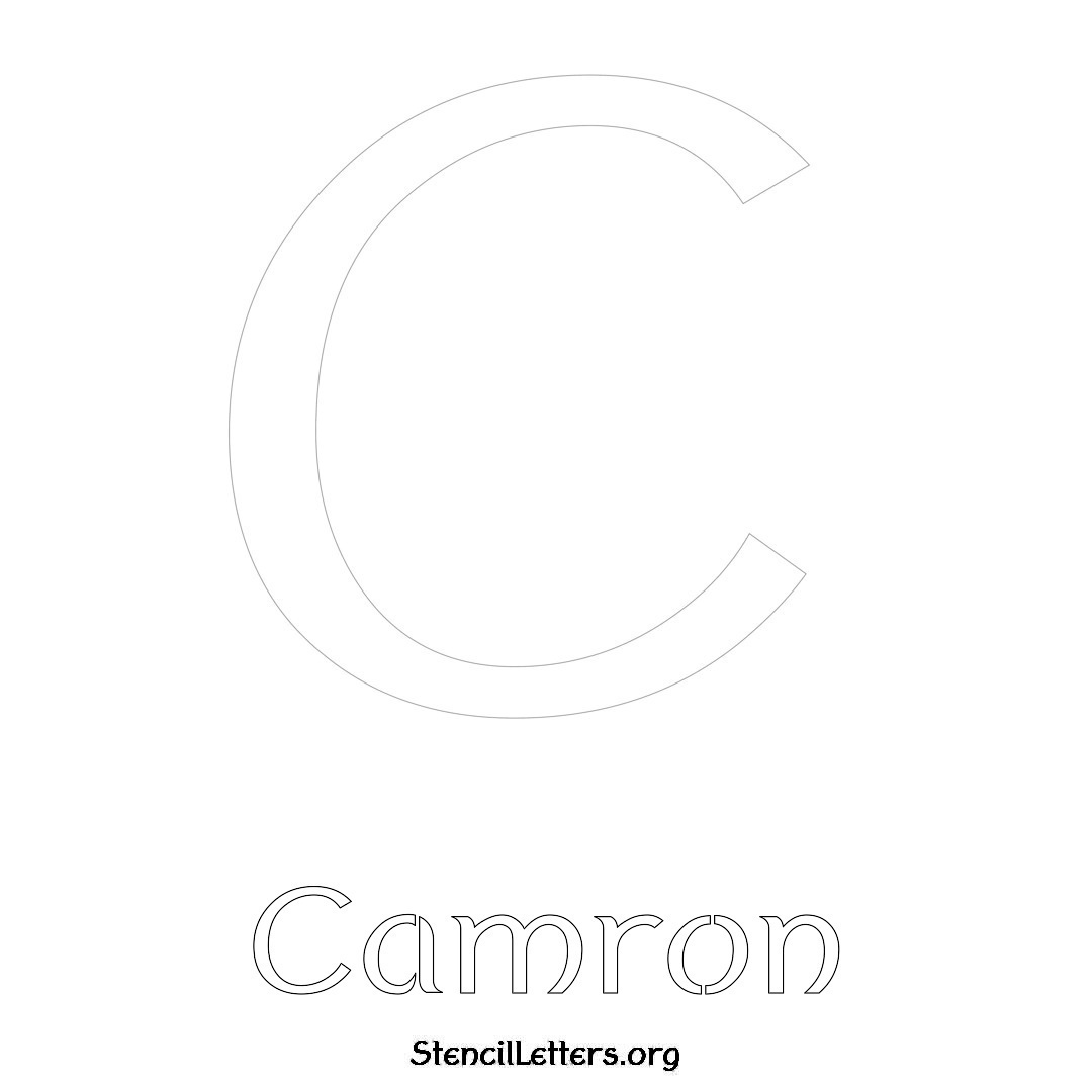 Camron printable name initial stencil in Ancient Lettering