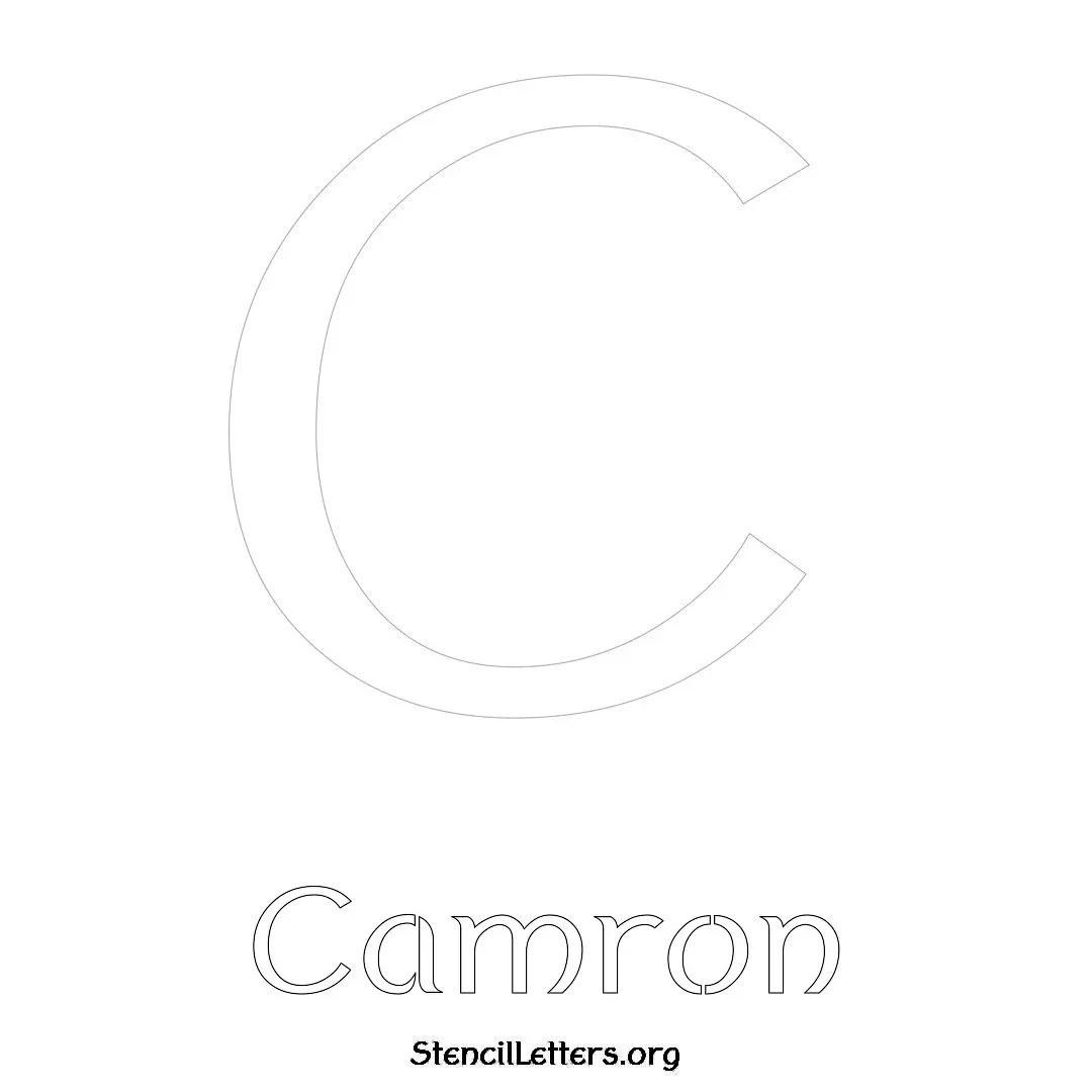 Camron Free Printable Name Stencils with 6 Unique Typography Styles and Lettering Bridges
