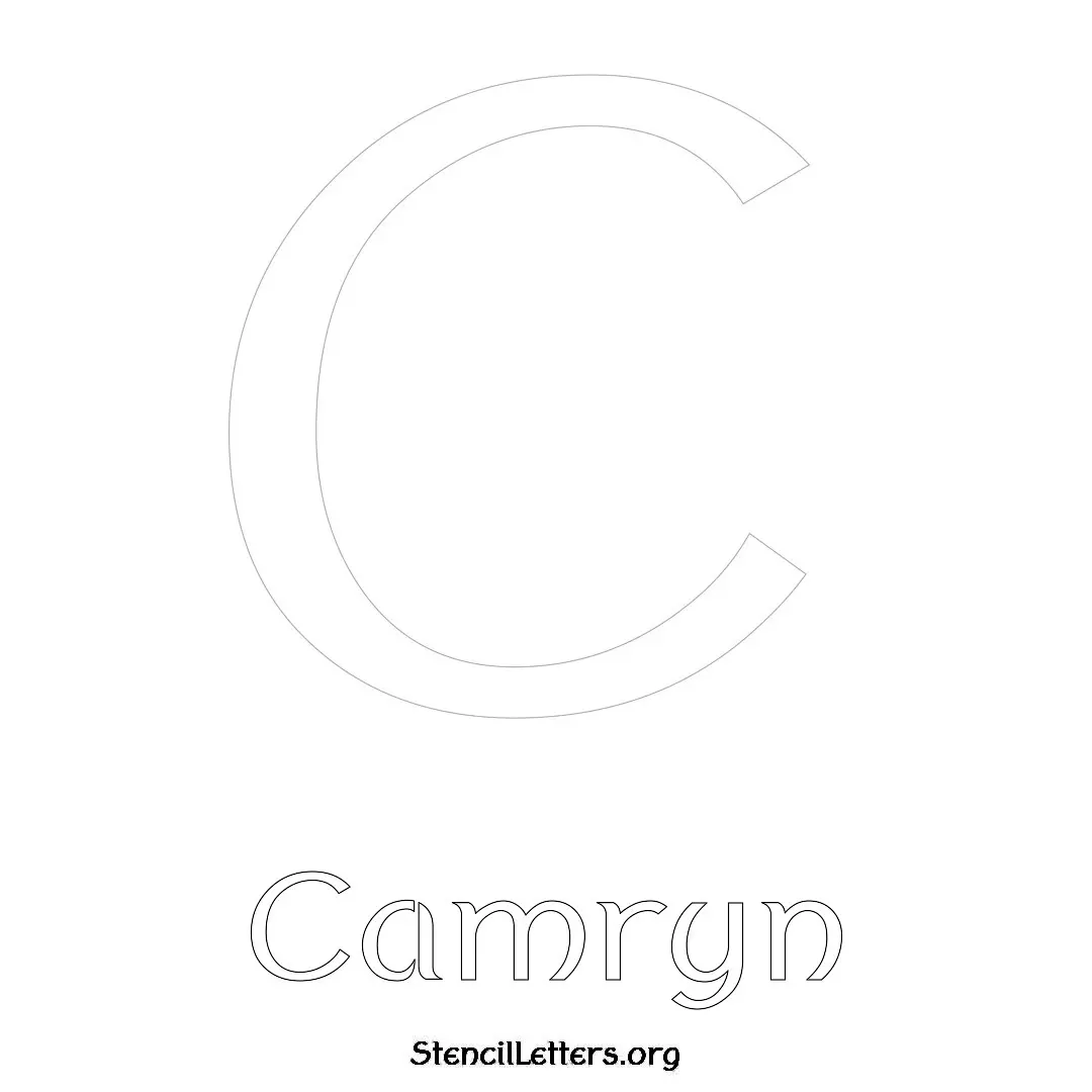 Camryn Free Printable Name Stencils with 6 Unique Typography Styles and Lettering Bridges