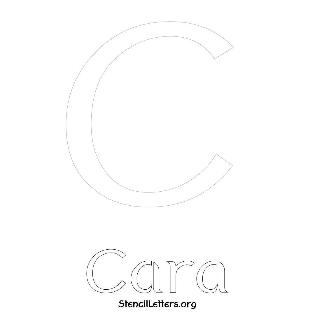 Cara printable name initial stencil in Ancient Lettering