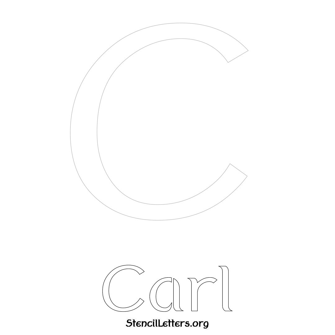 Carl printable name initial stencil in Ancient Lettering