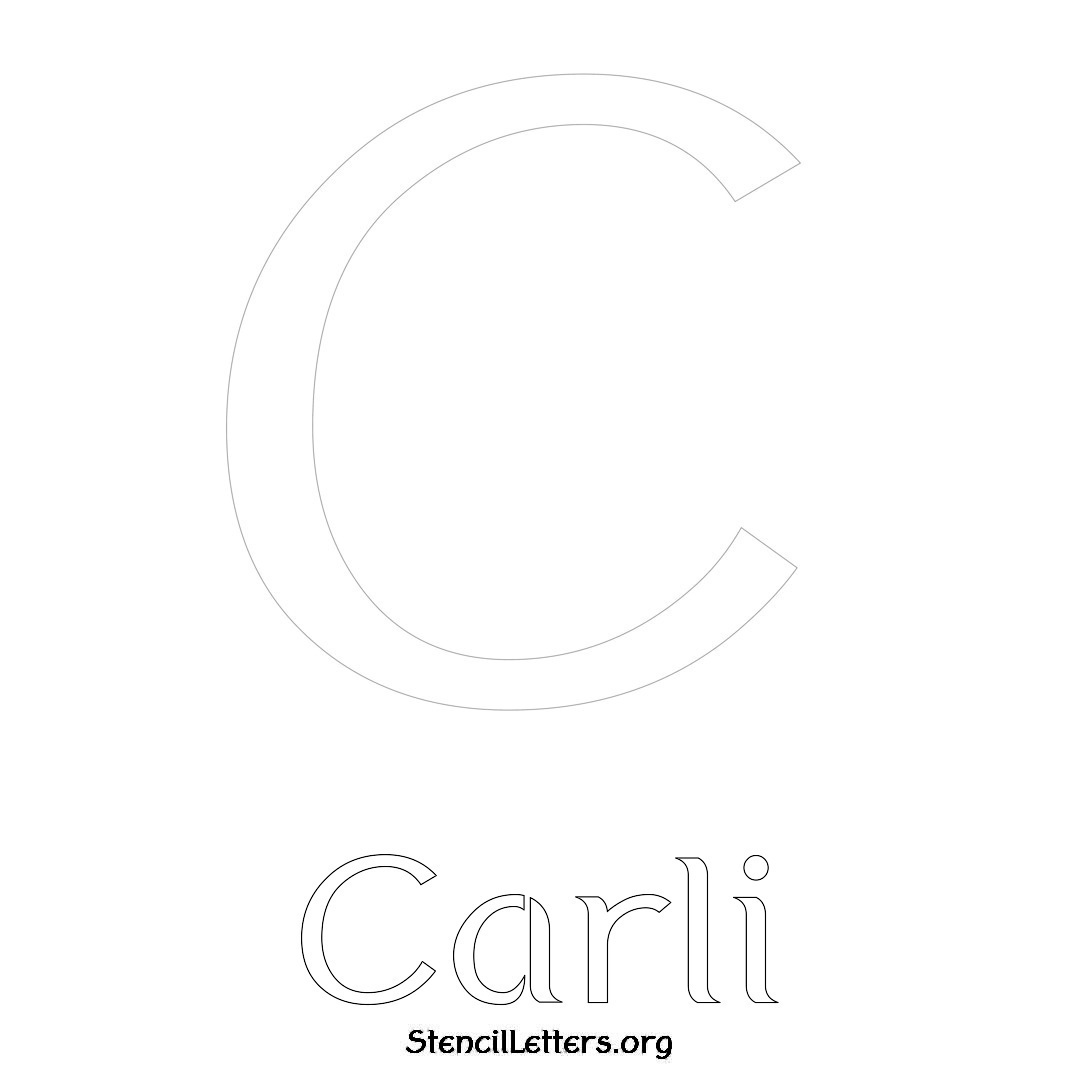 Carli printable name initial stencil in Ancient Lettering