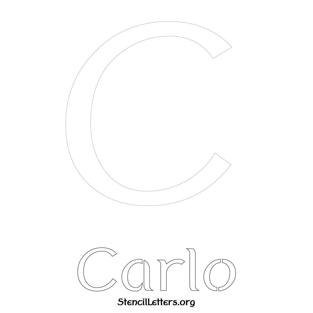 Carlo printable name initial stencil in Ancient Lettering