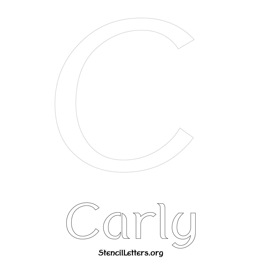 Carly printable name initial stencil in Ancient Lettering