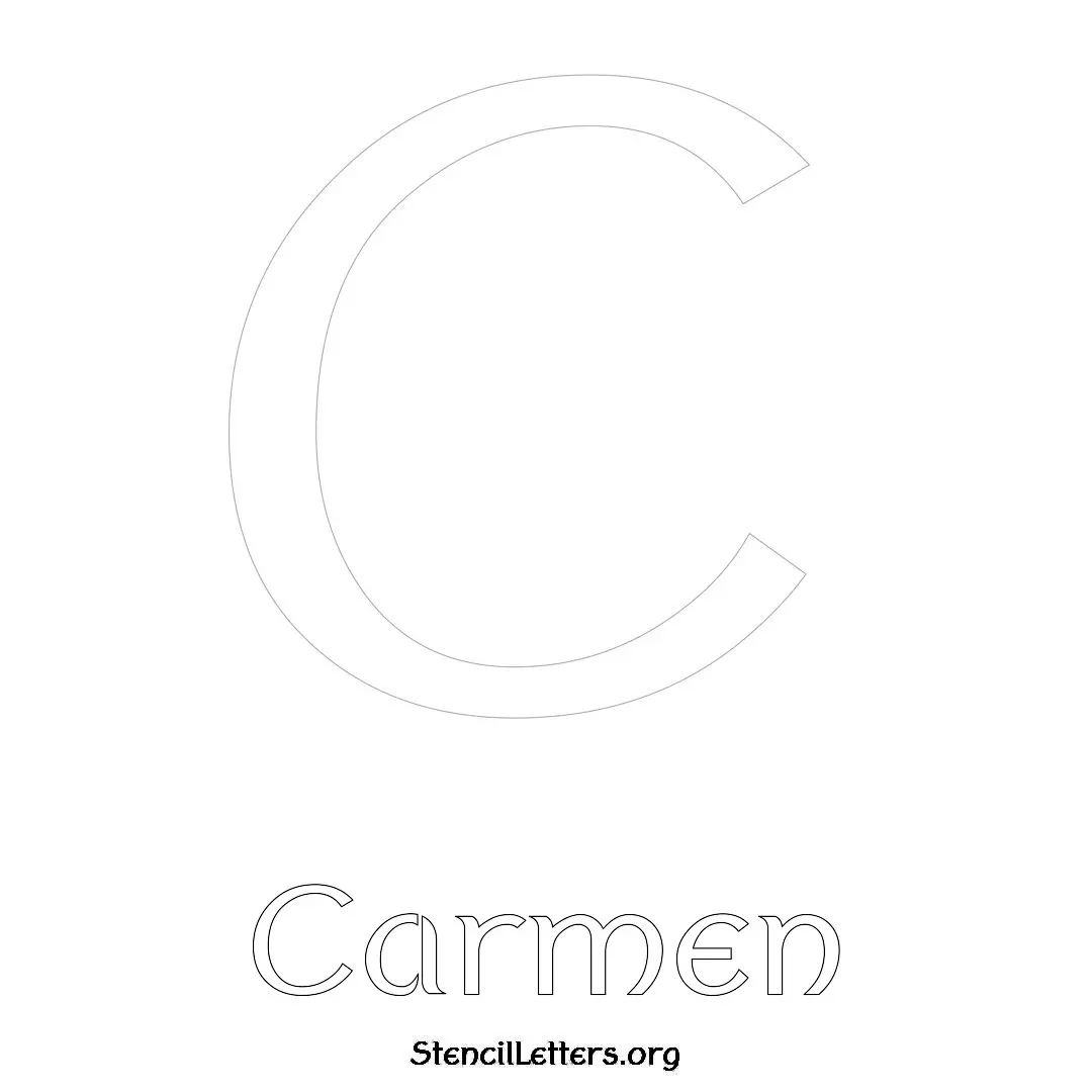 Carmen Free Printable Name Stencils with 6 Unique Typography Styles and Lettering Bridges