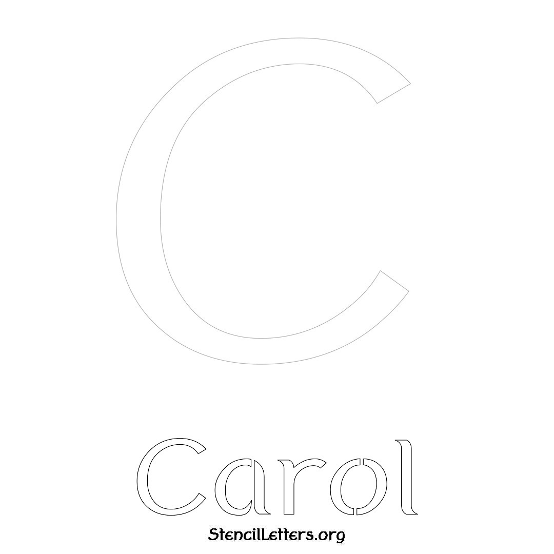 Carol printable name initial stencil in Ancient Lettering