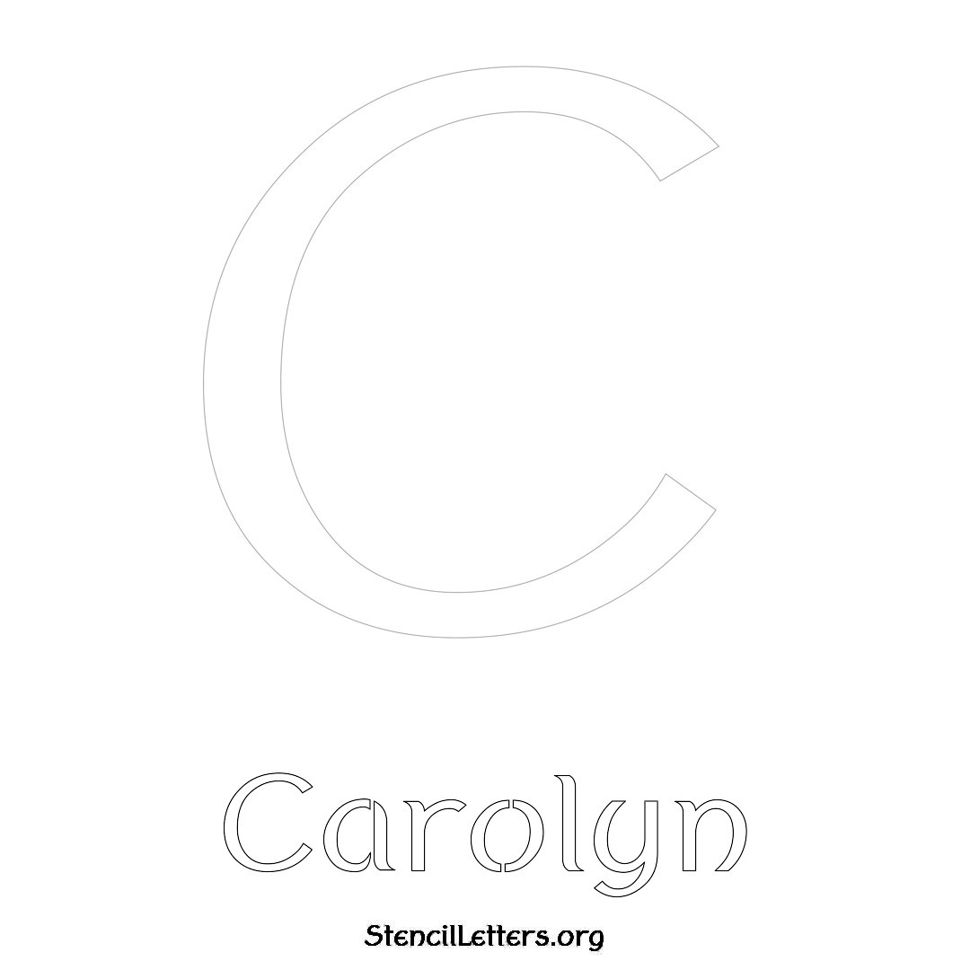 Carolyn printable name initial stencil in Ancient Lettering