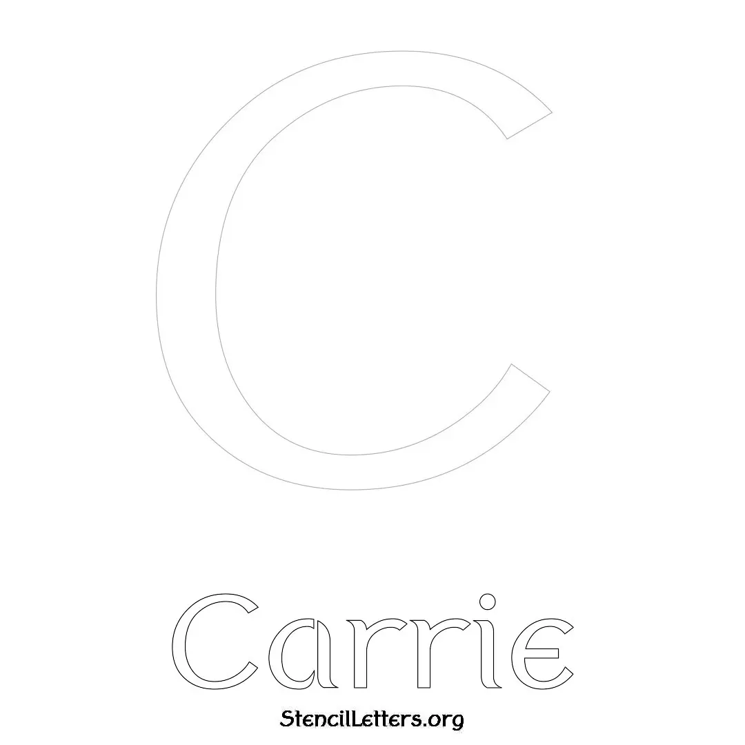 Carrie Free Printable Name Stencils with 6 Unique Typography Styles and Lettering Bridges