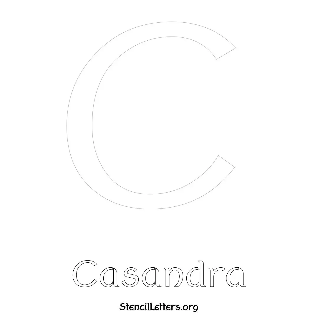 Casandra Free Printable Name Stencils with 6 Unique Typography Styles and Lettering Bridges