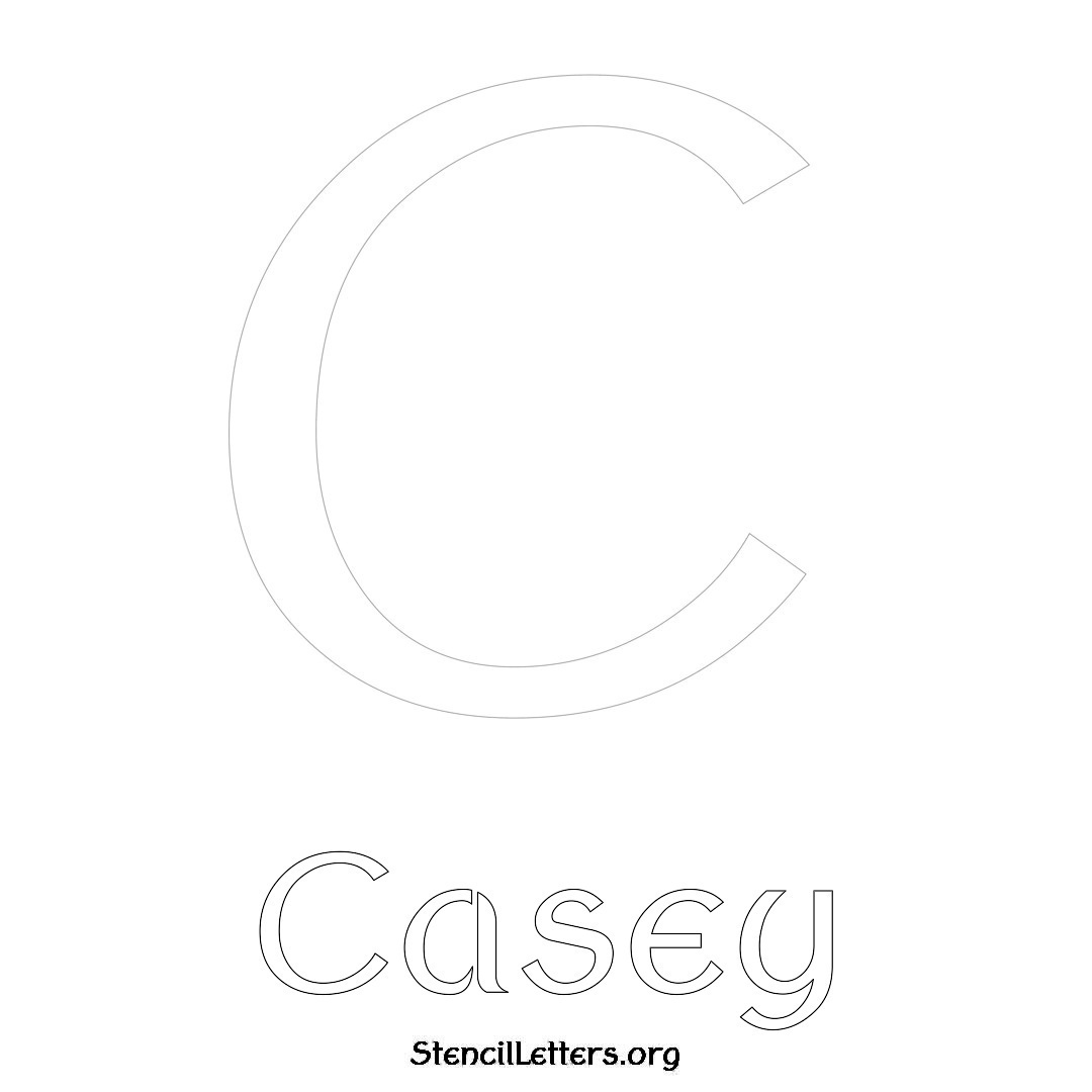 Casey printable name initial stencil in Ancient Lettering