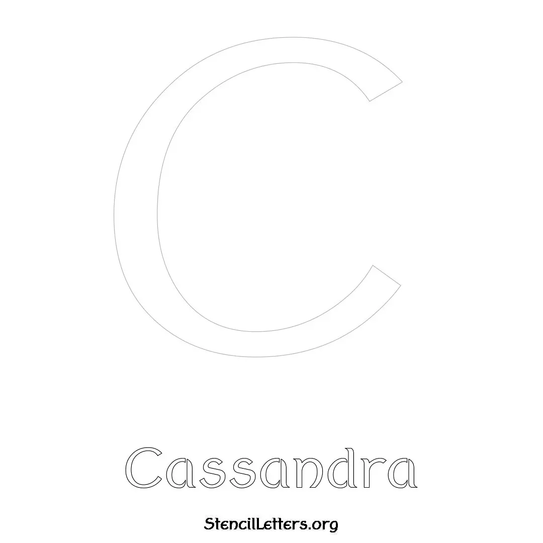 Cassandra Free Printable Name Stencils with 6 Unique Typography Styles and Lettering Bridges