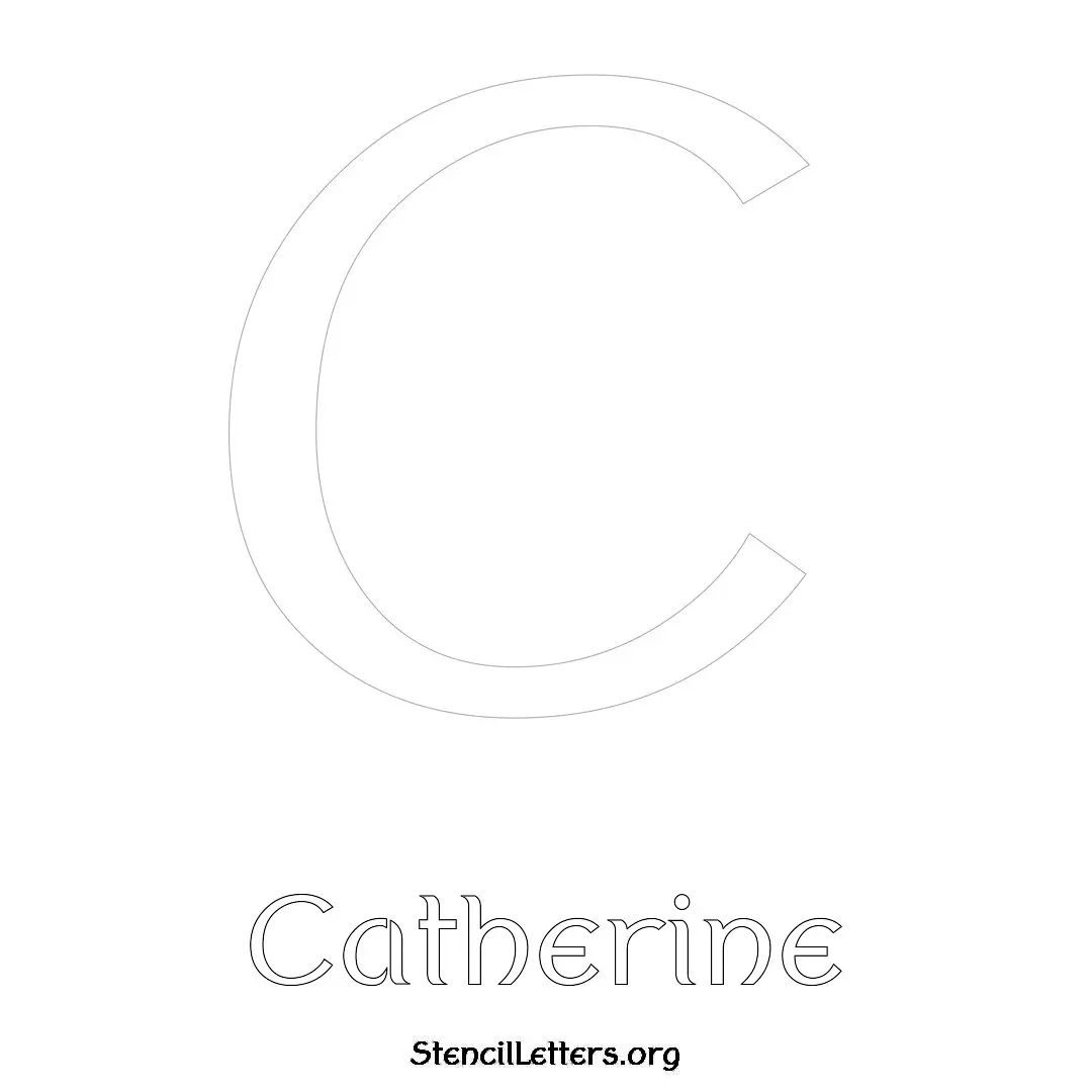 Catherine Free Printable Name Stencils with 6 Unique Typography Styles and Lettering Bridges