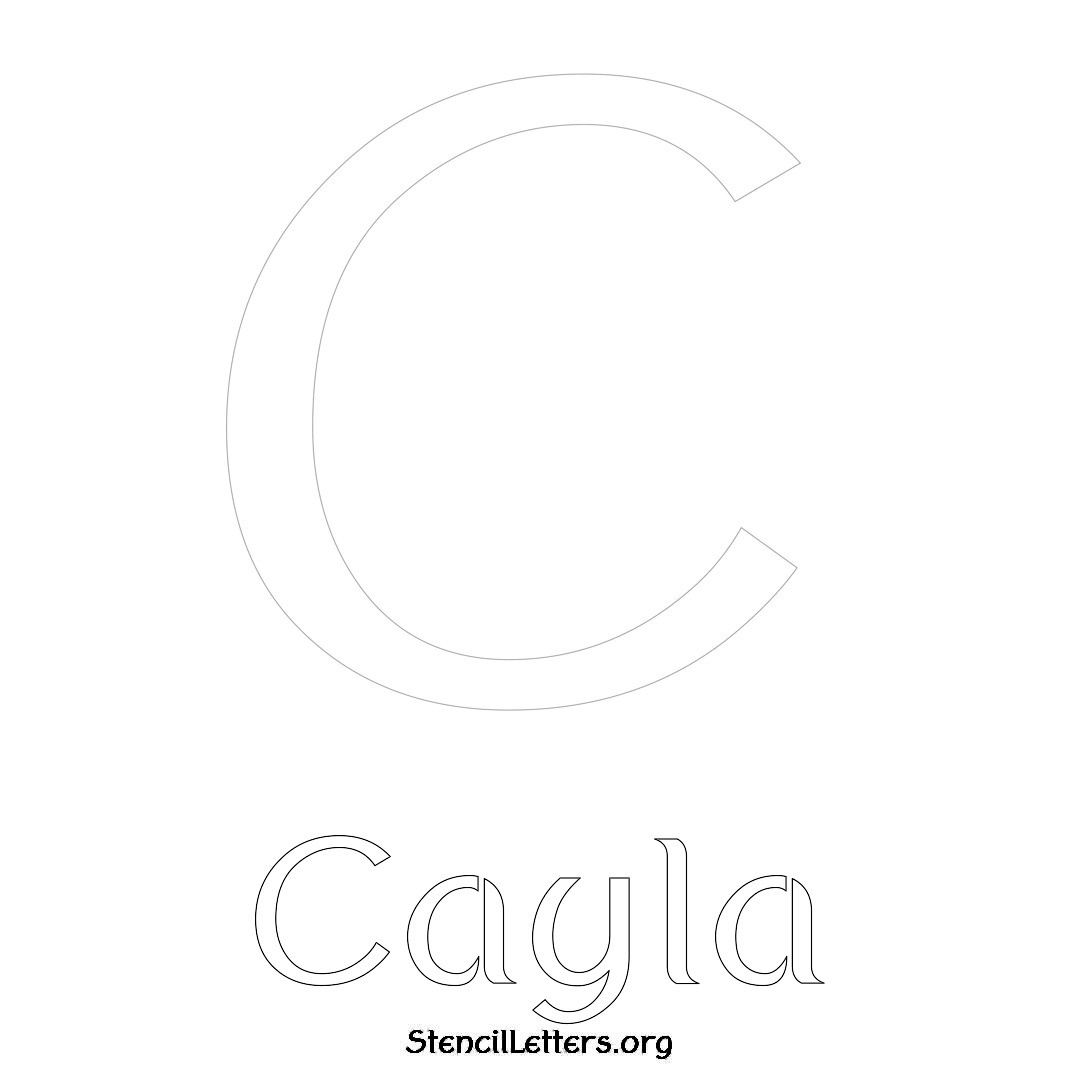 Cayla printable name initial stencil in Ancient Lettering