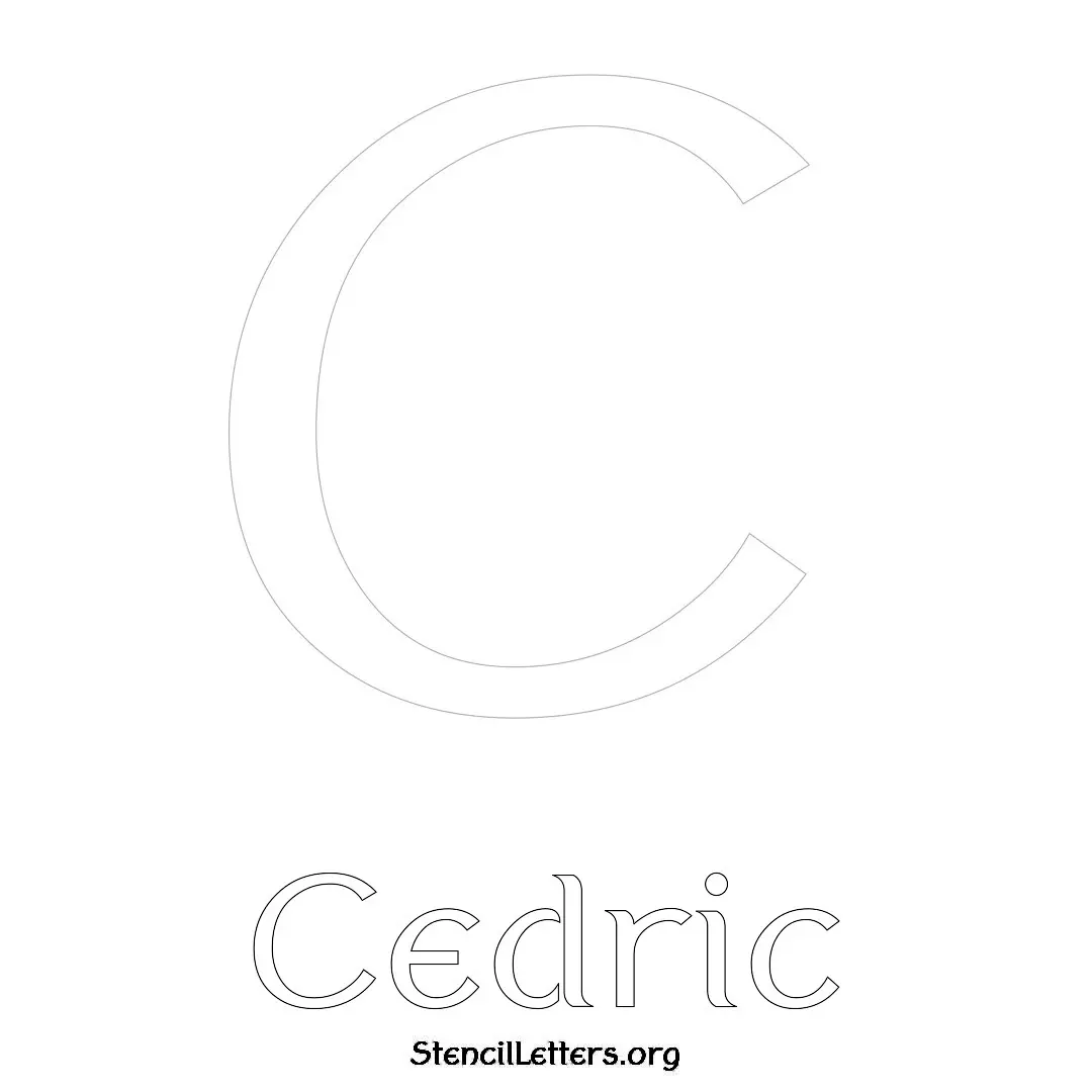 Cedric Free Printable Name Stencils with 6 Unique Typography Styles and Lettering Bridges