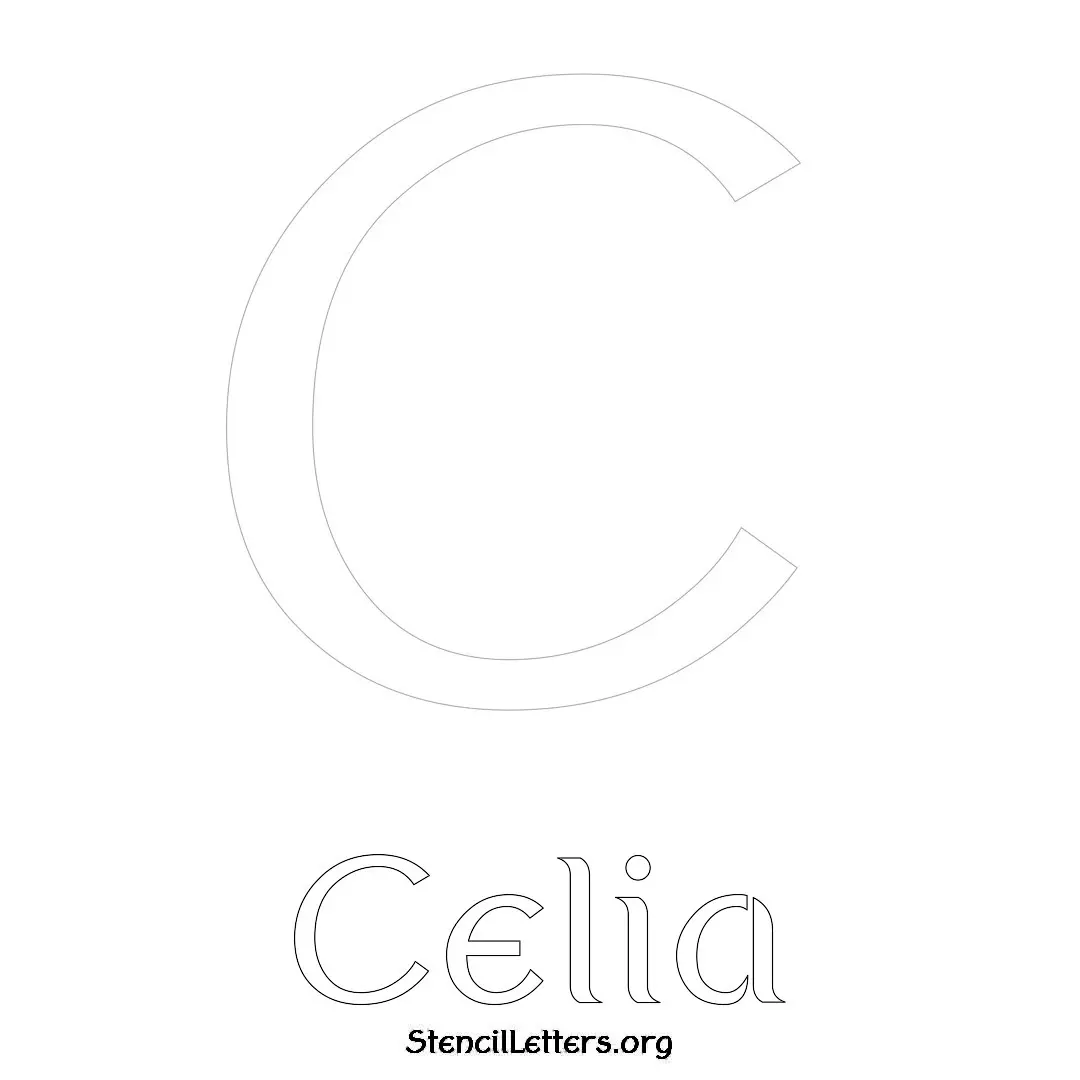 Celia Free Printable Name Stencils with 6 Unique Typography Styles and Lettering Bridges