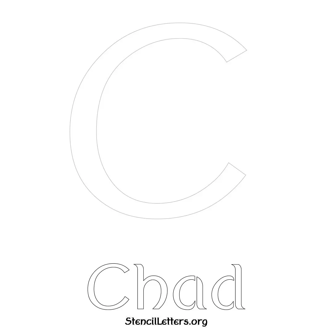 Chad Free Printable Name Stencils with 6 Unique Typography Styles and Lettering Bridges