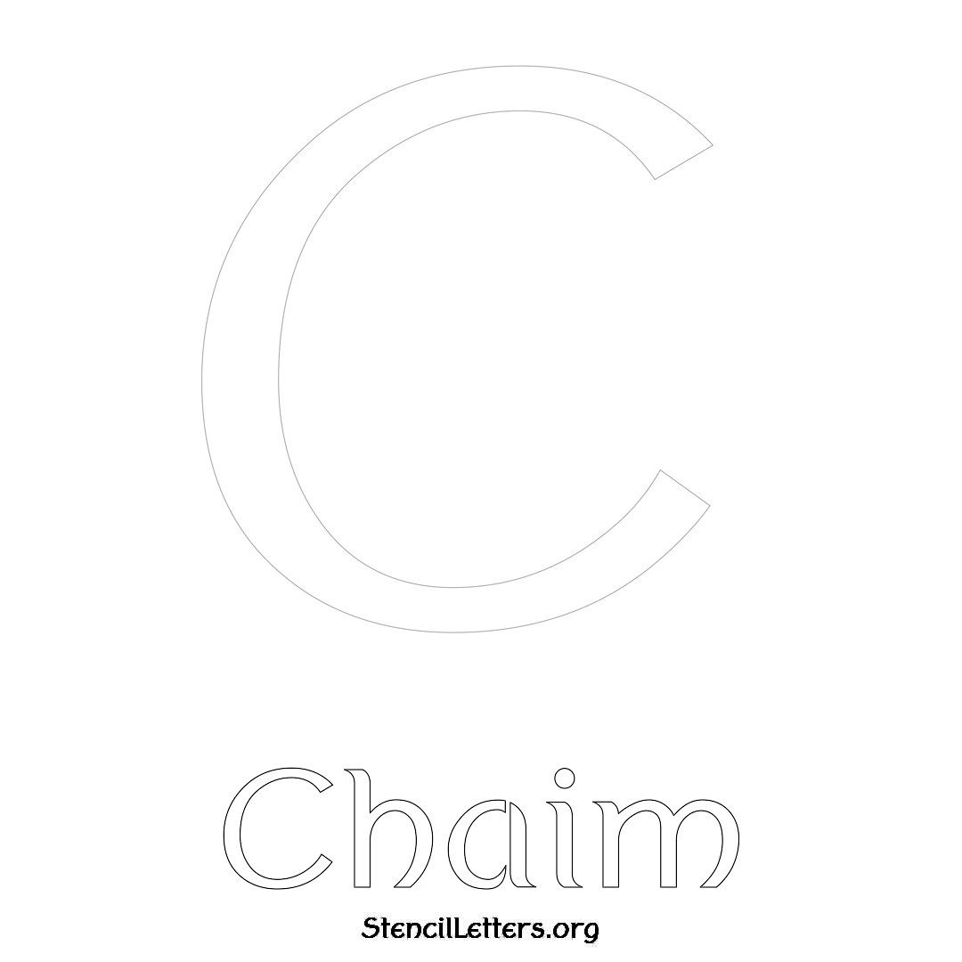 Chaim printable name initial stencil in Ancient Lettering
