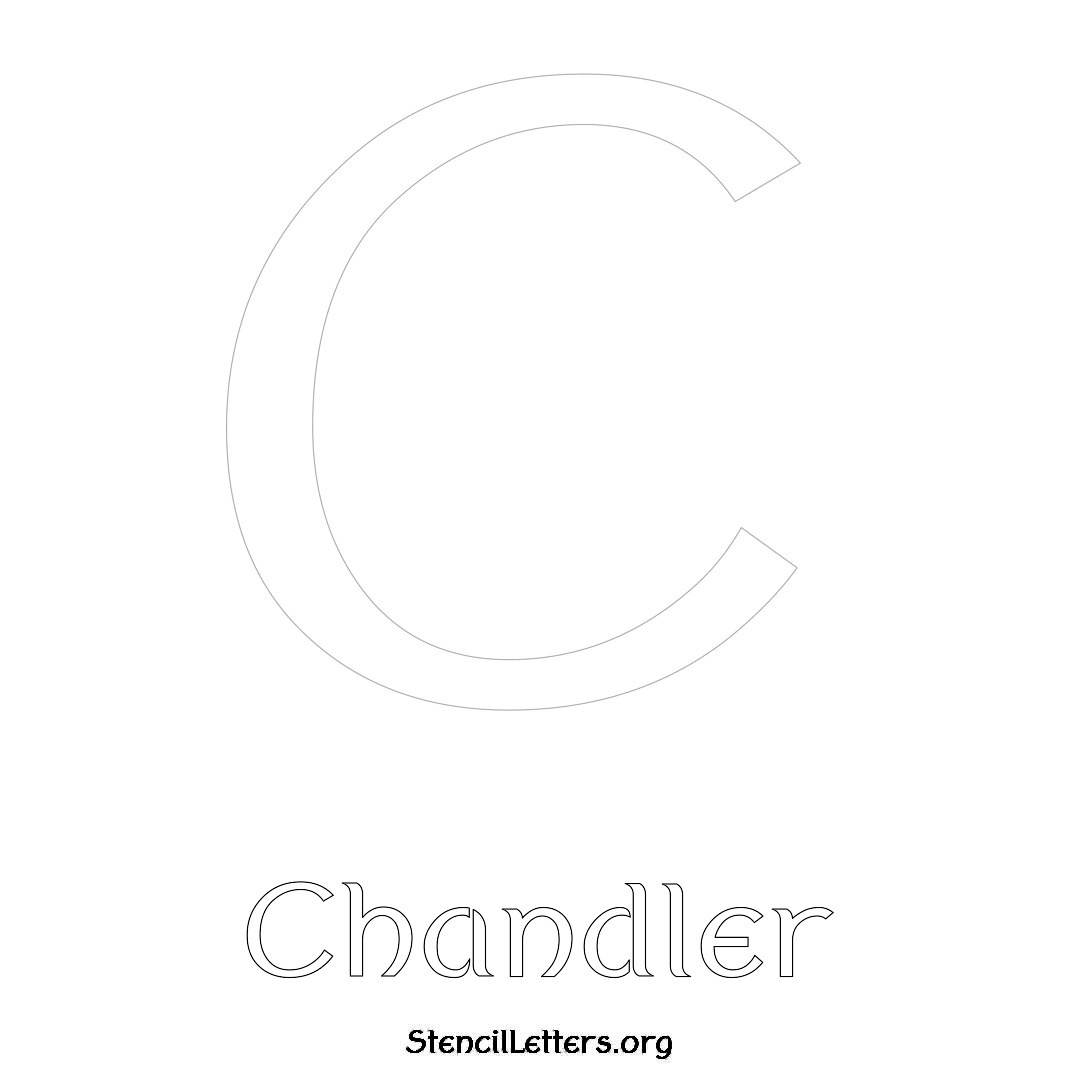 Chandler printable name initial stencil in Ancient Lettering