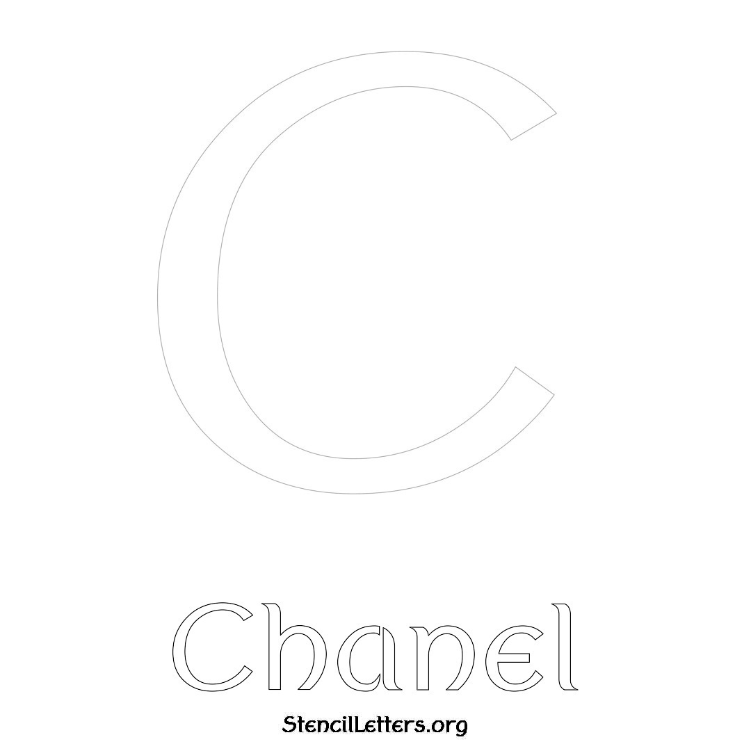 Chanel printable name initial stencil in Ancient Lettering