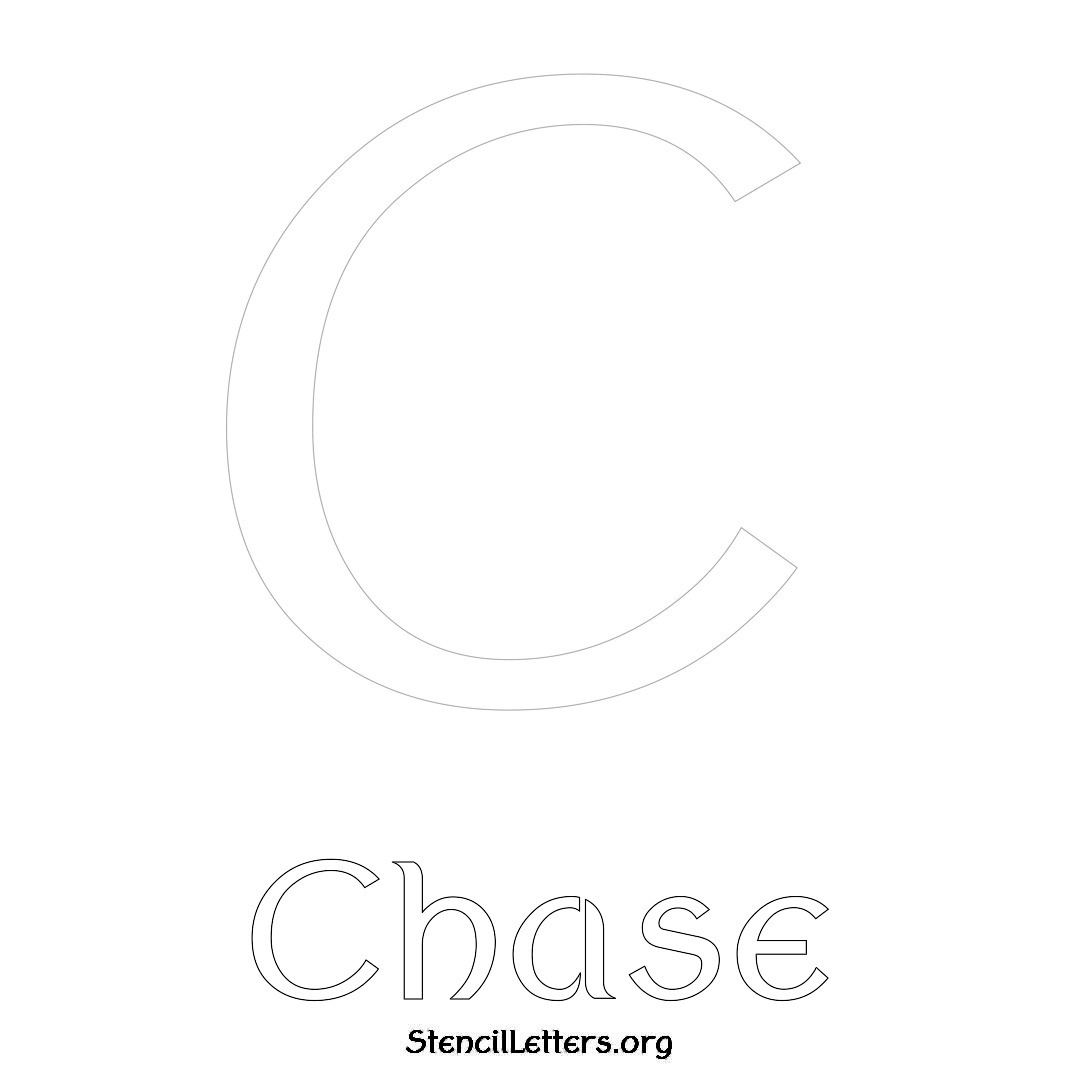 Chase printable name initial stencil in Ancient Lettering