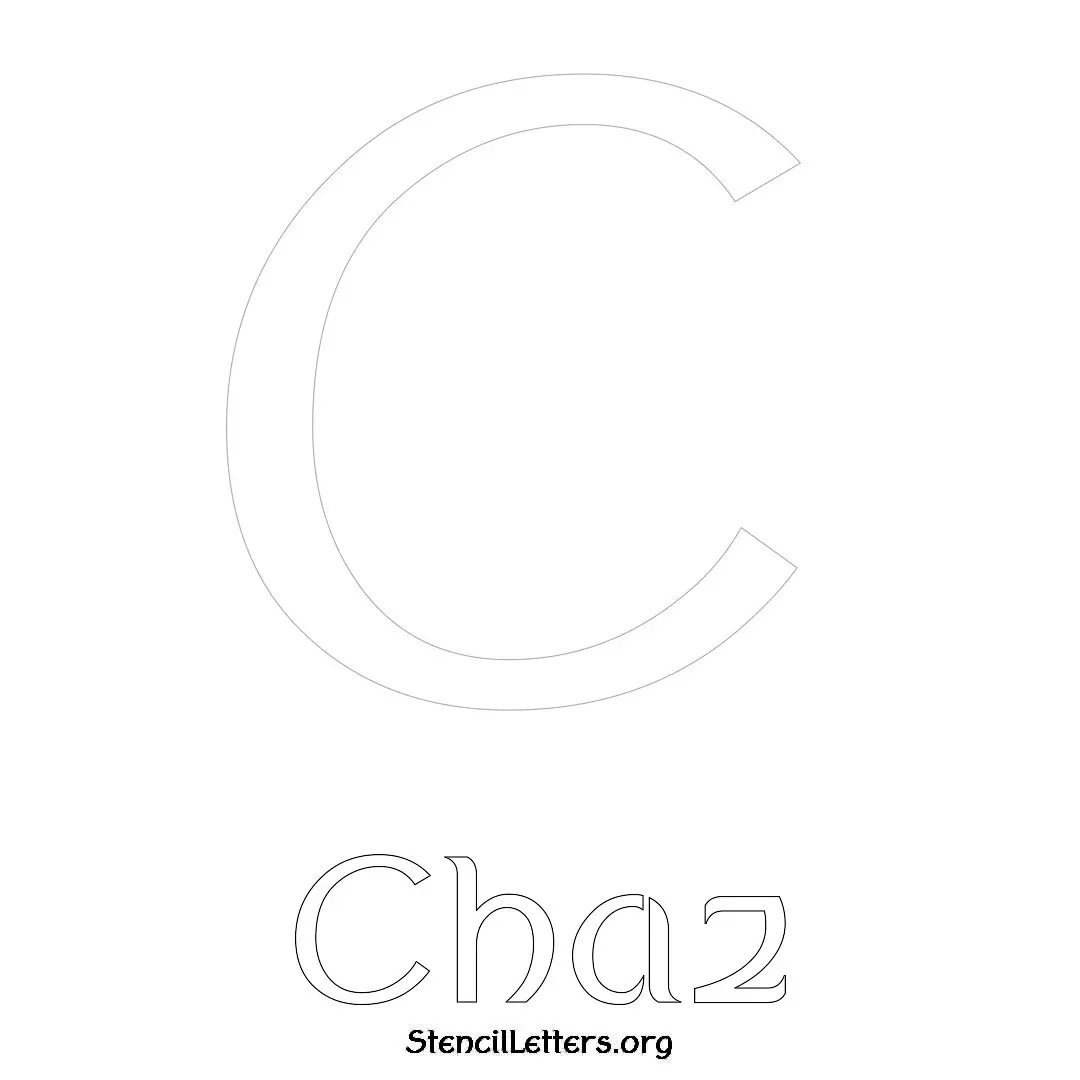 Chaz Free Printable Name Stencils with 6 Unique Typography Styles and Lettering Bridges