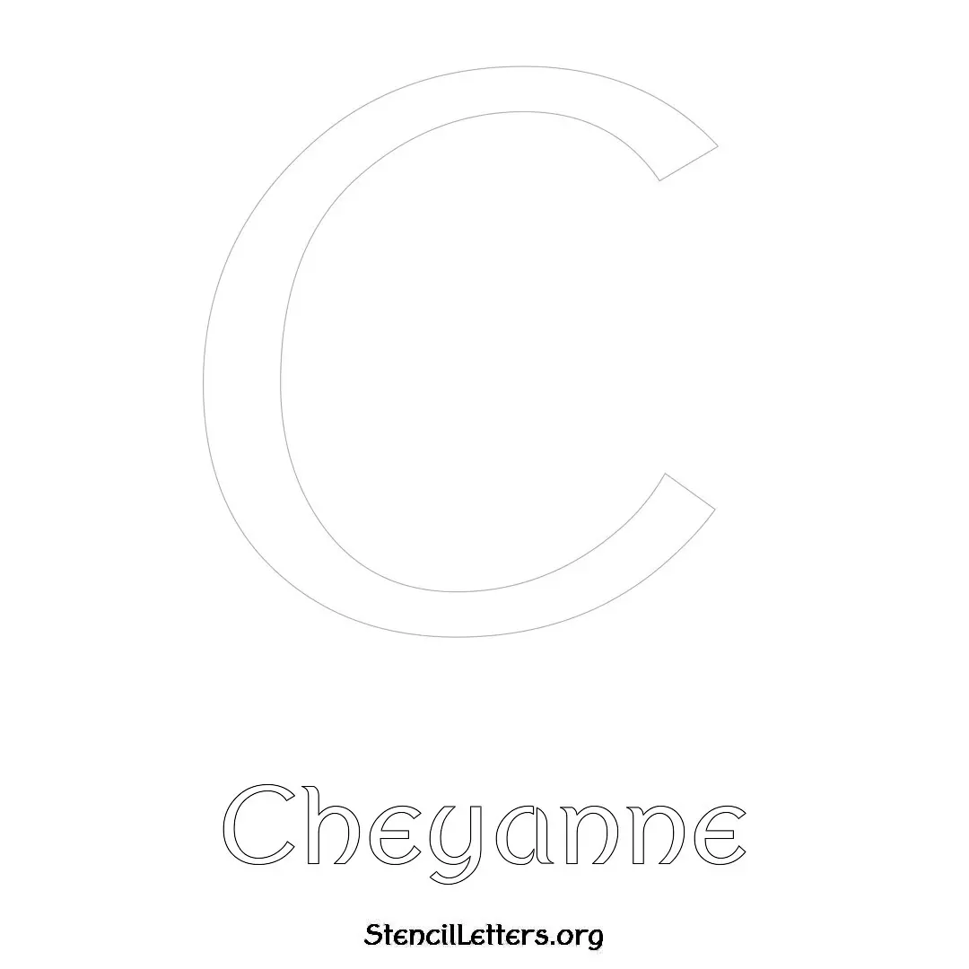 Cheyanne Free Printable Name Stencils with 6 Unique Typography Styles and Lettering Bridges