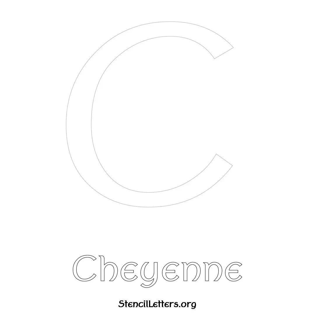 Cheyenne Free Printable Name Stencils with 6 Unique Typography Styles and Lettering Bridges