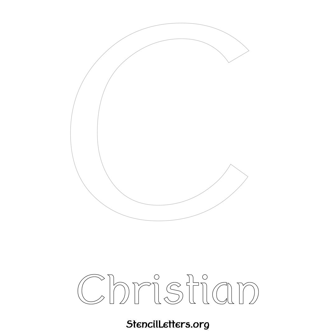 Christian printable name initial stencil in Ancient Lettering