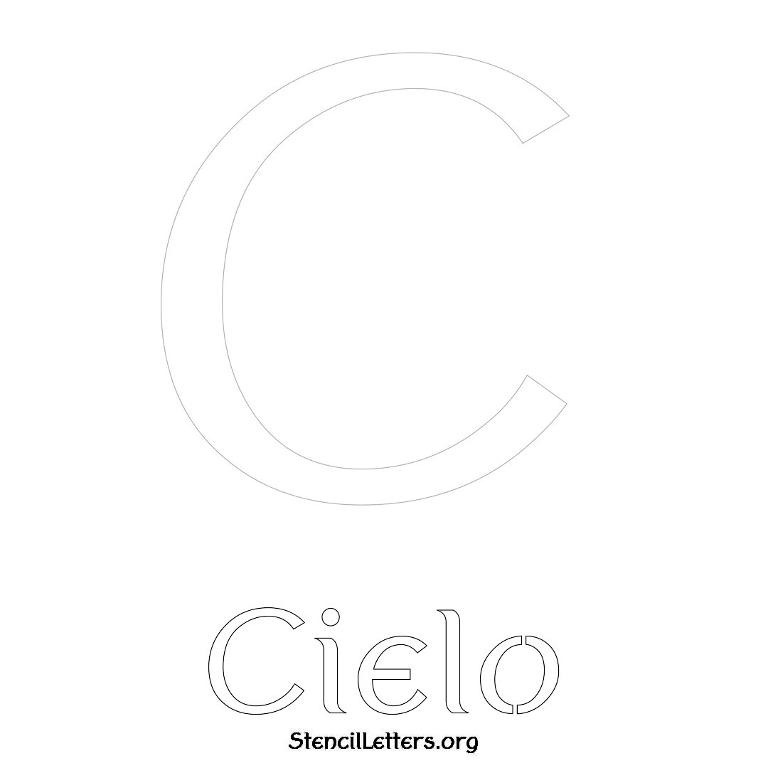 Cielo printable name initial stencil in Ancient Lettering