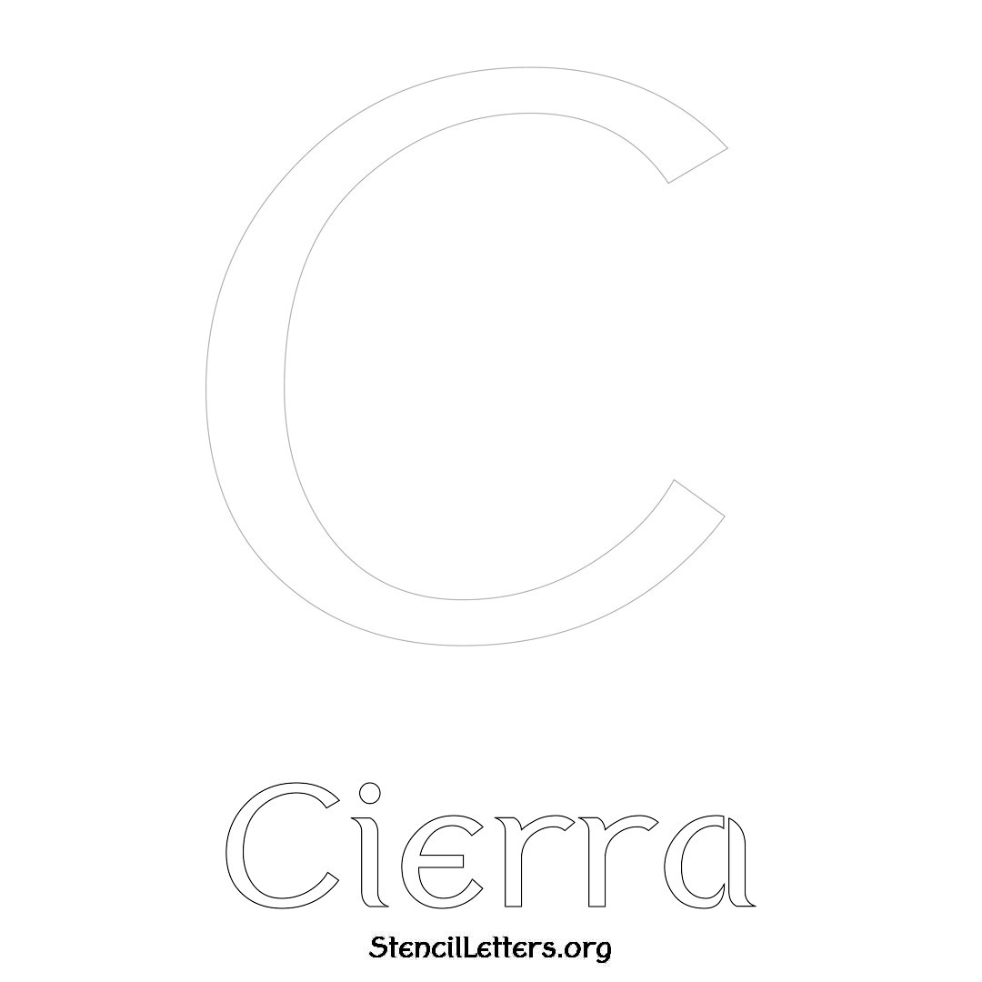 Cierra printable name initial stencil in Ancient Lettering