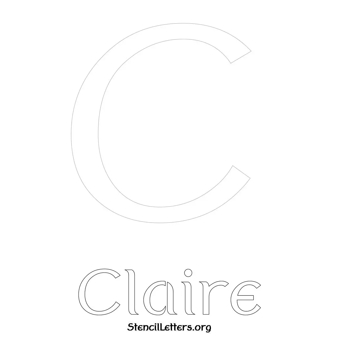 Claire Free Printable Name Stencils with 6 Unique Typography Styles and Lettering Bridges