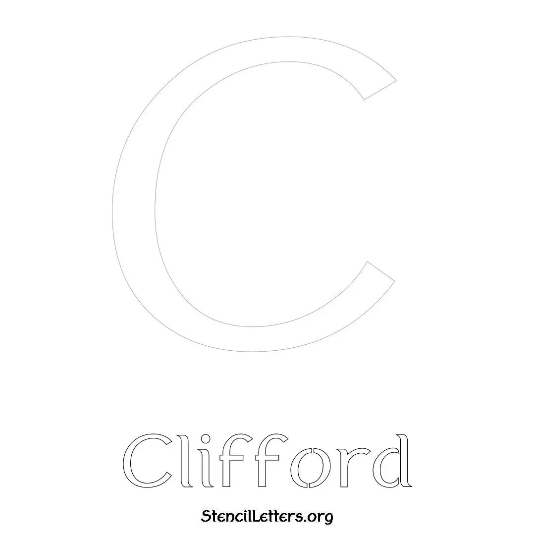 Clifford Free Printable Name Stencils with 6 Unique Typography Styles and Lettering Bridges