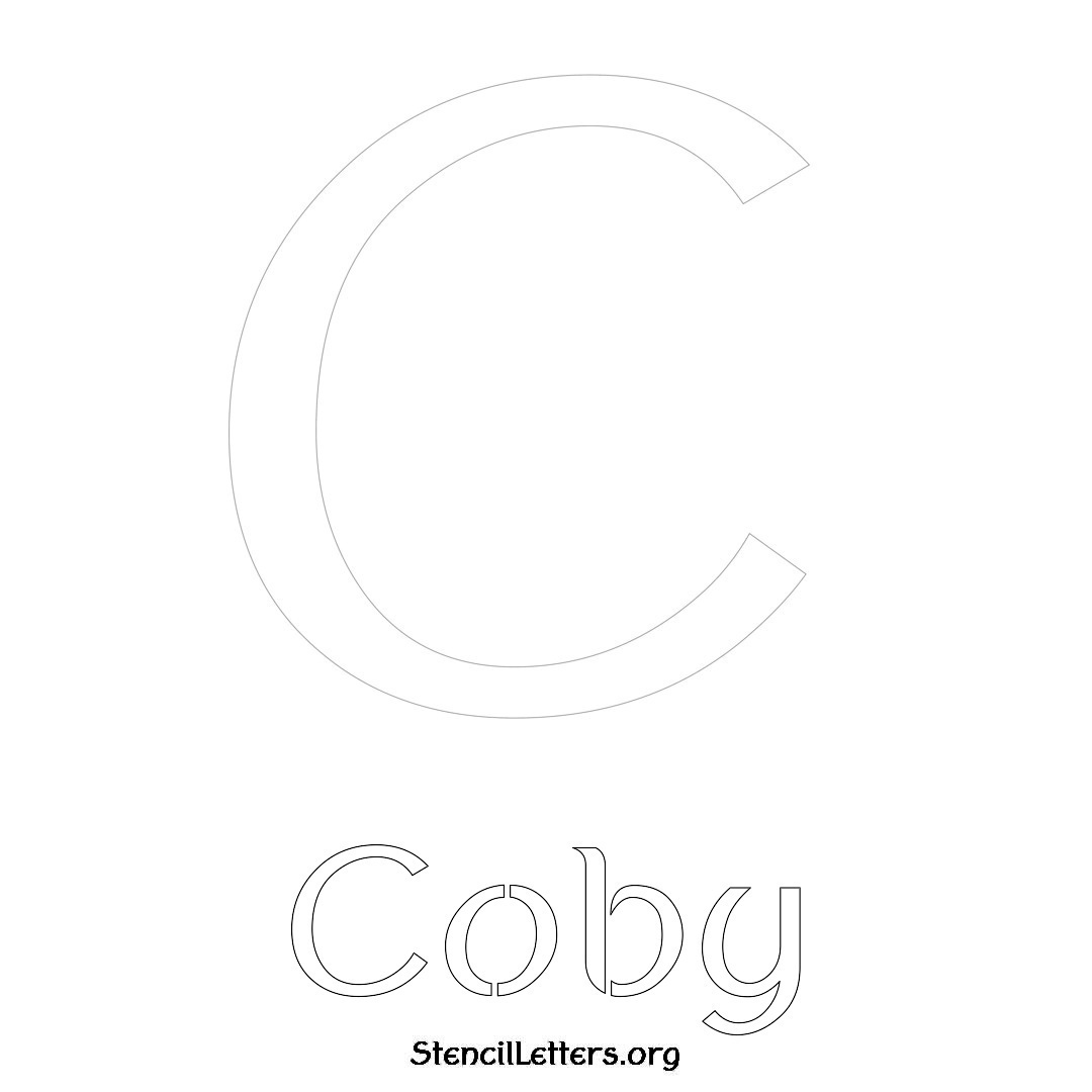 Coby printable name initial stencil in Ancient Lettering