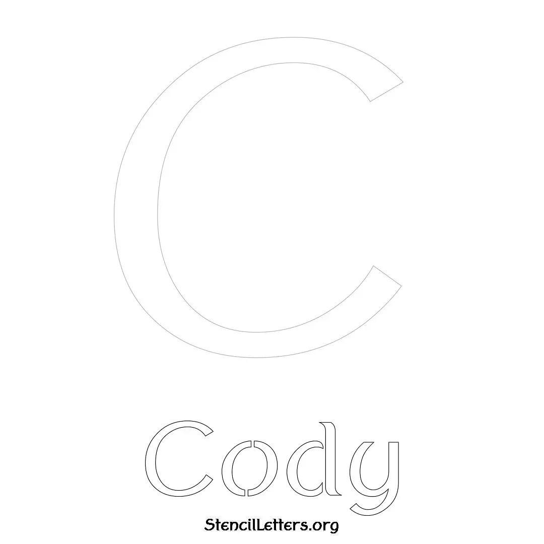 Cody Free Printable Name Stencils with 6 Unique Typography Styles and Lettering Bridges