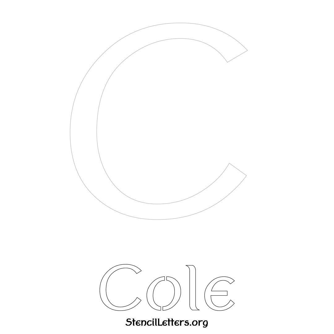 Cole printable name initial stencil in Ancient Lettering
