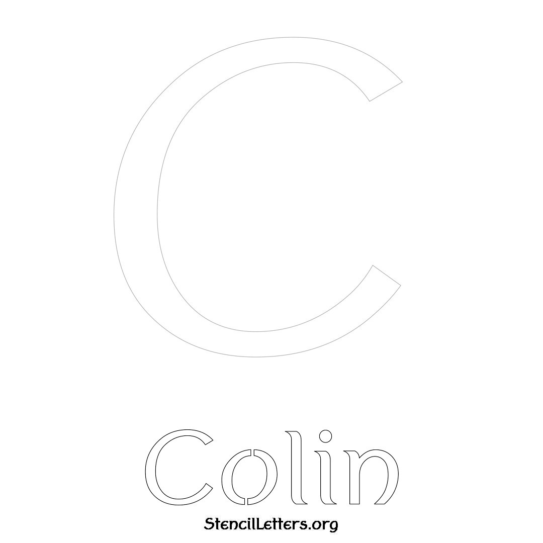 Colin printable name initial stencil in Ancient Lettering