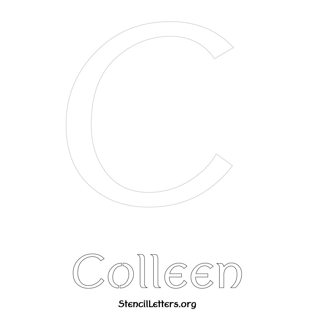 Colleen printable name initial stencil in Ancient Lettering