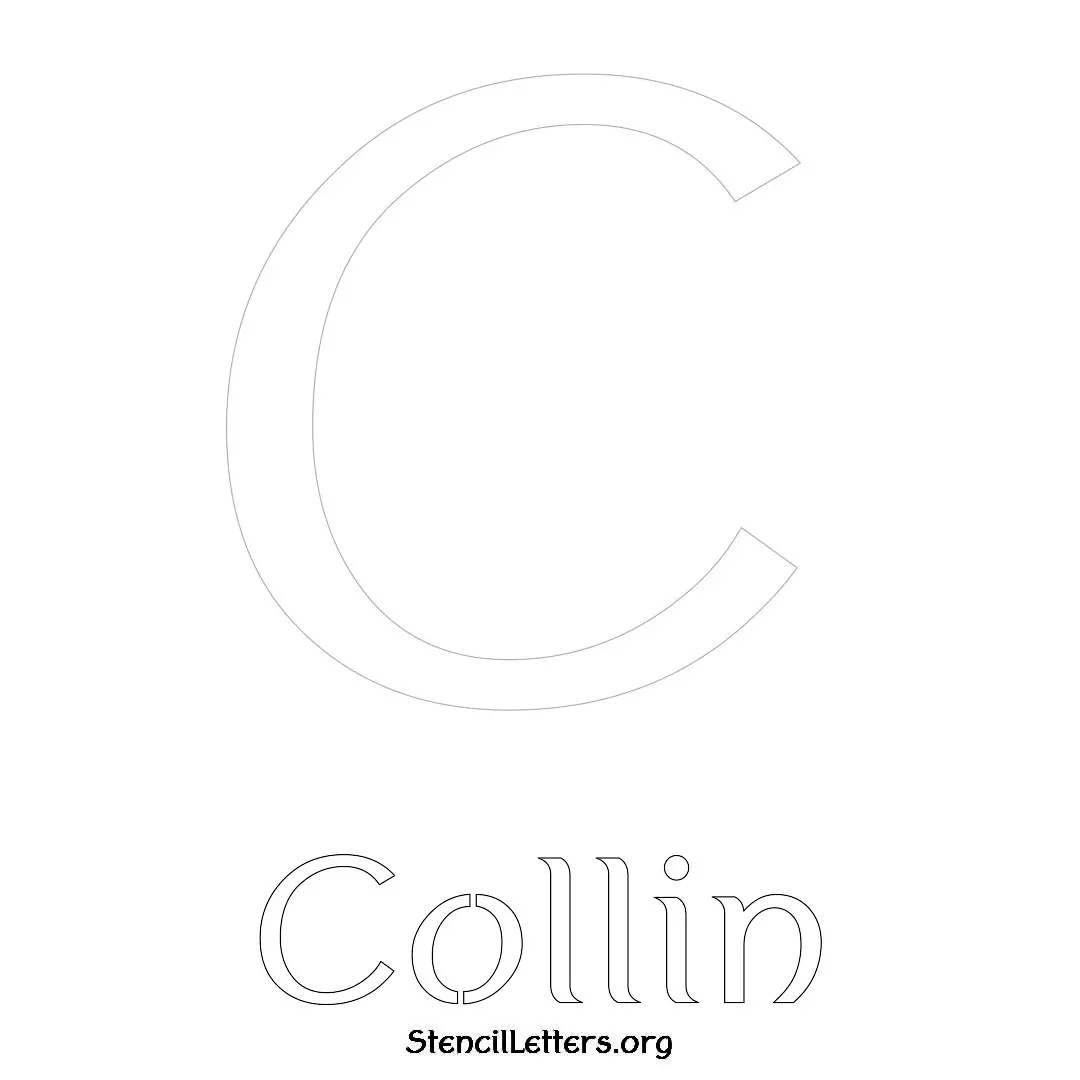 Collin Free Printable Name Stencils with 6 Unique Typography Styles and Lettering Bridges