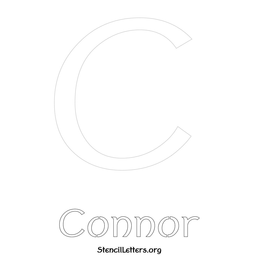 Connor printable name initial stencil in Ancient Lettering