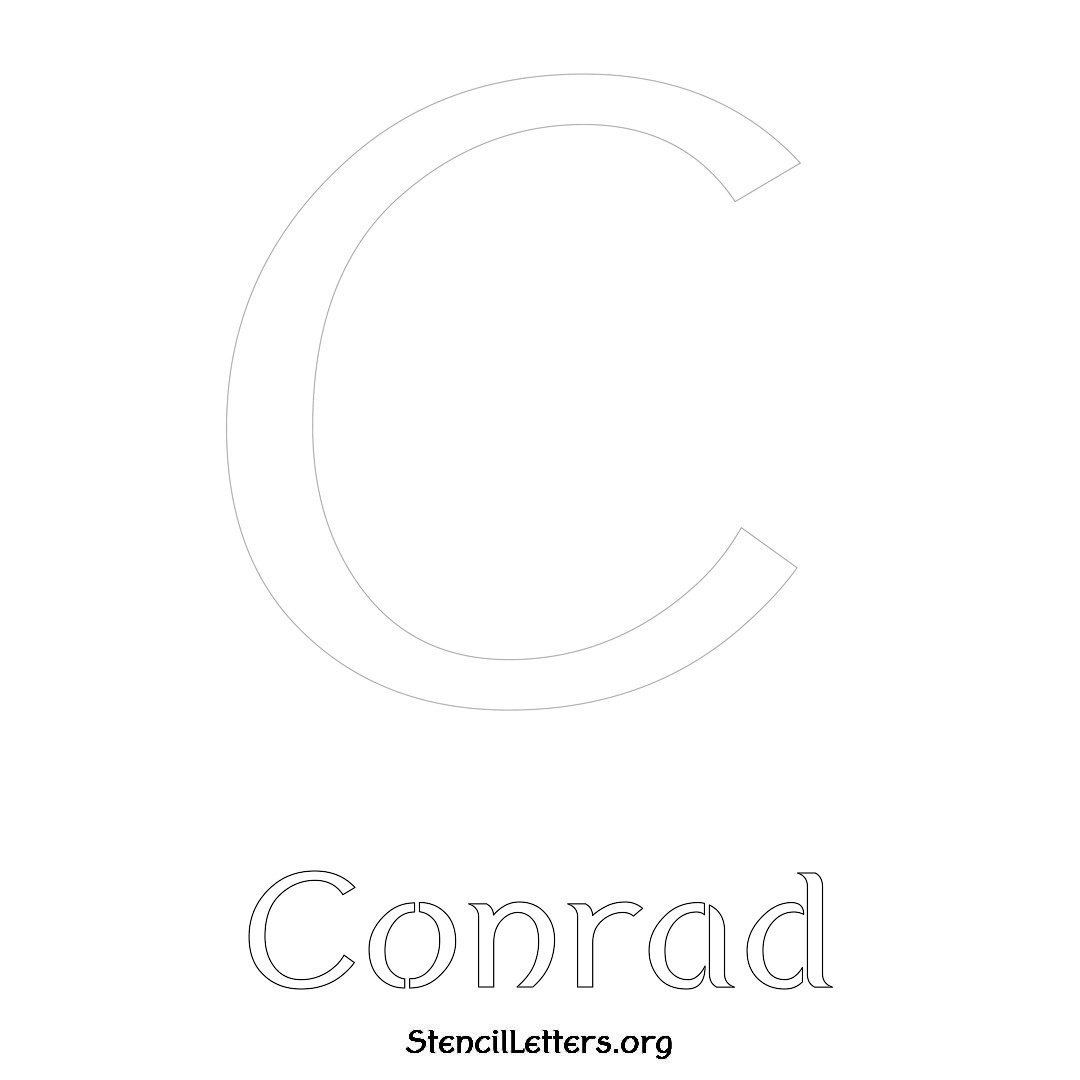 Conrad printable name initial stencil in Ancient Lettering