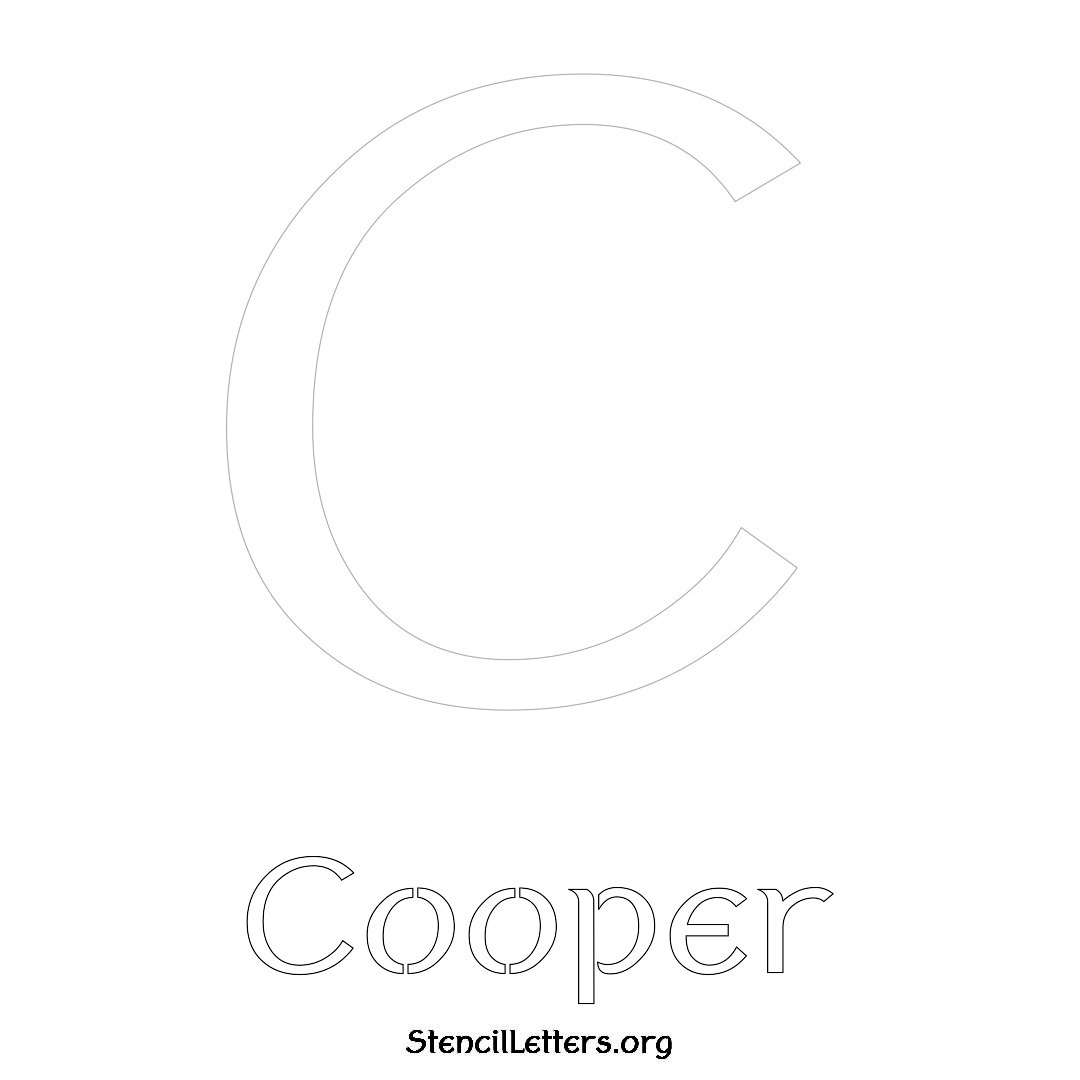 Cooper printable name initial stencil in Ancient Lettering