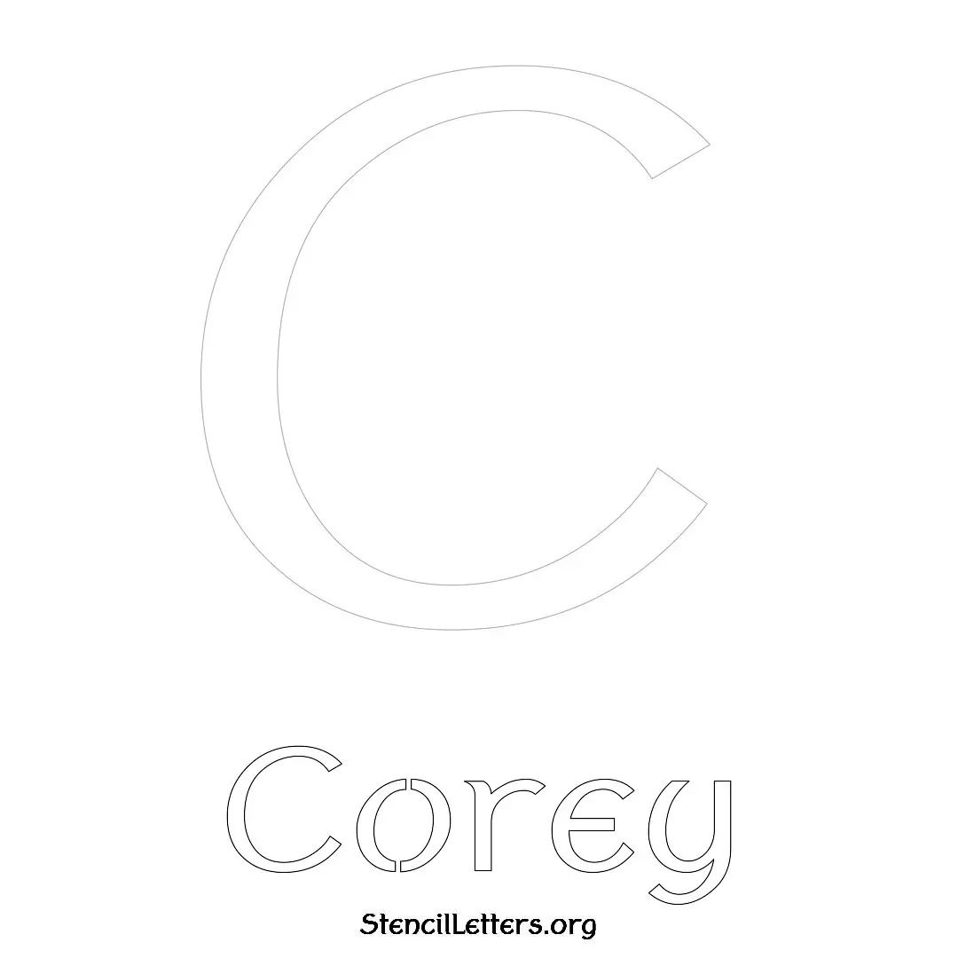 Corey Free Printable Name Stencils with 6 Unique Typography Styles and Lettering Bridges