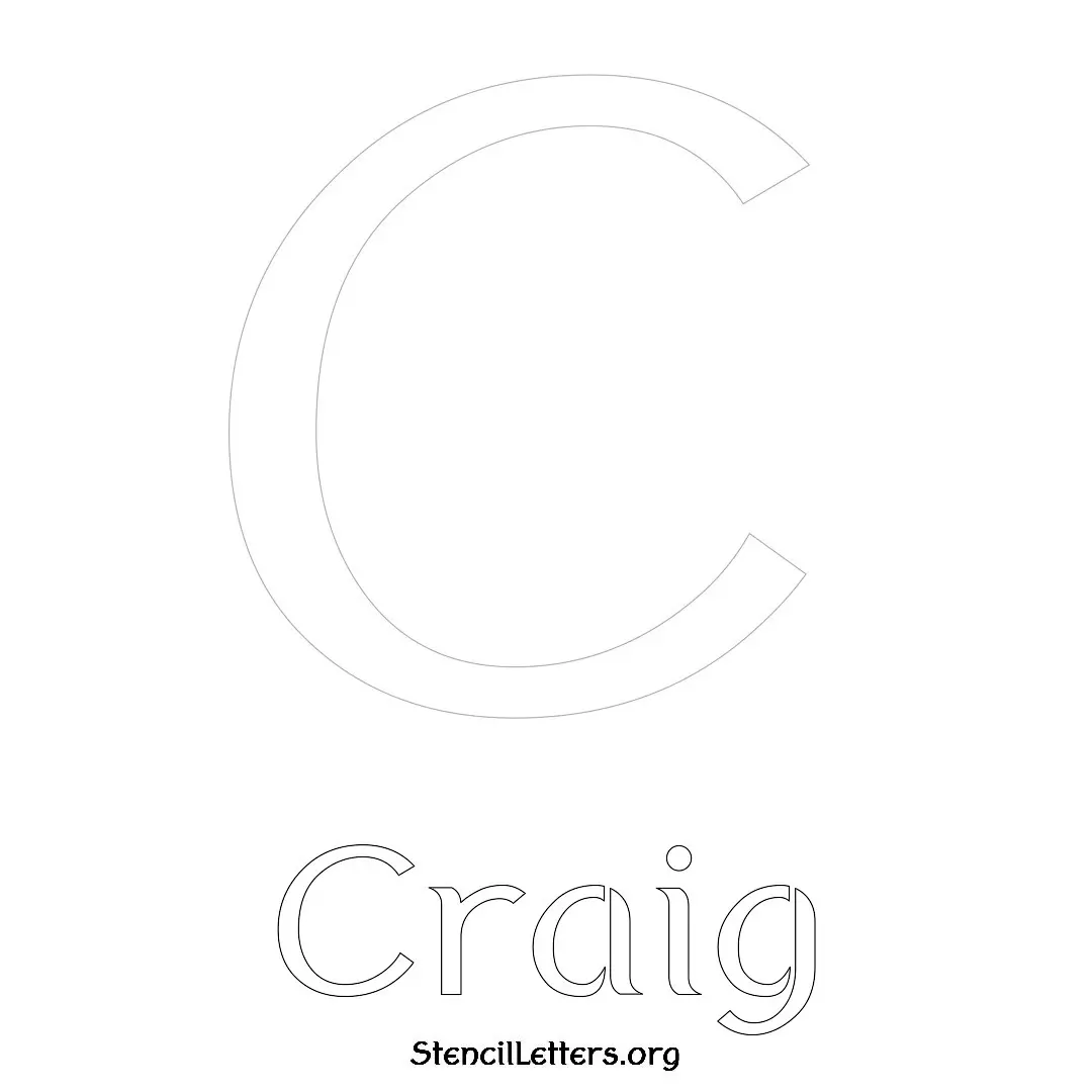 Craig Free Printable Name Stencils with 6 Unique Typography Styles and Lettering Bridges