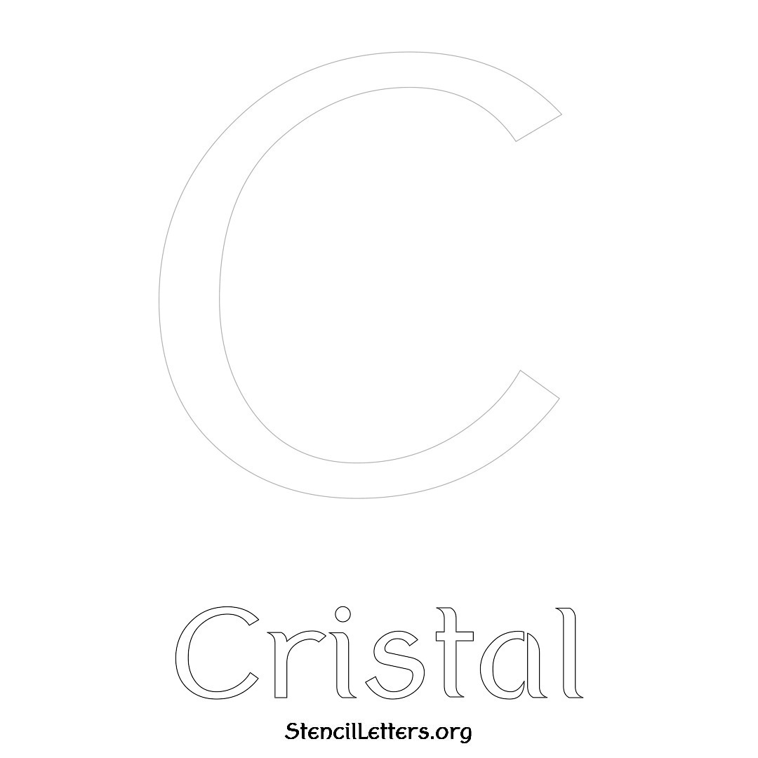 Cristal printable name initial stencil in Ancient Lettering