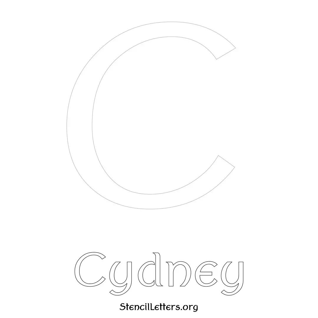 Cydney Free Printable Name Stencils with 6 Unique Typography Styles and Lettering Bridges