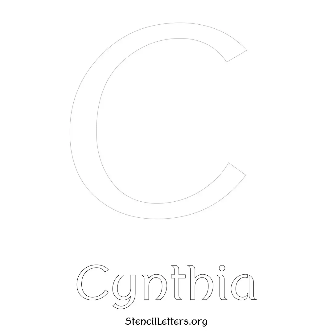 Cynthia Free Printable Name Stencils with 6 Unique Typography Styles and Lettering Bridges