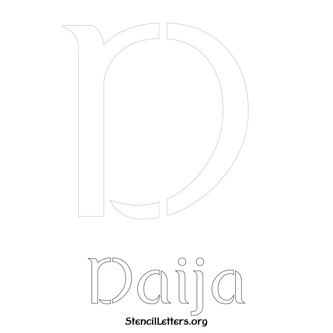 Daija Free Printable Name Stencils with 6 Unique Typography Styles and Lettering Bridges