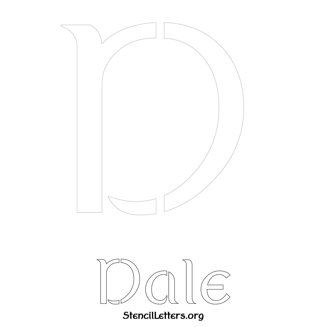 Dale printable name initial stencil in Ancient Lettering