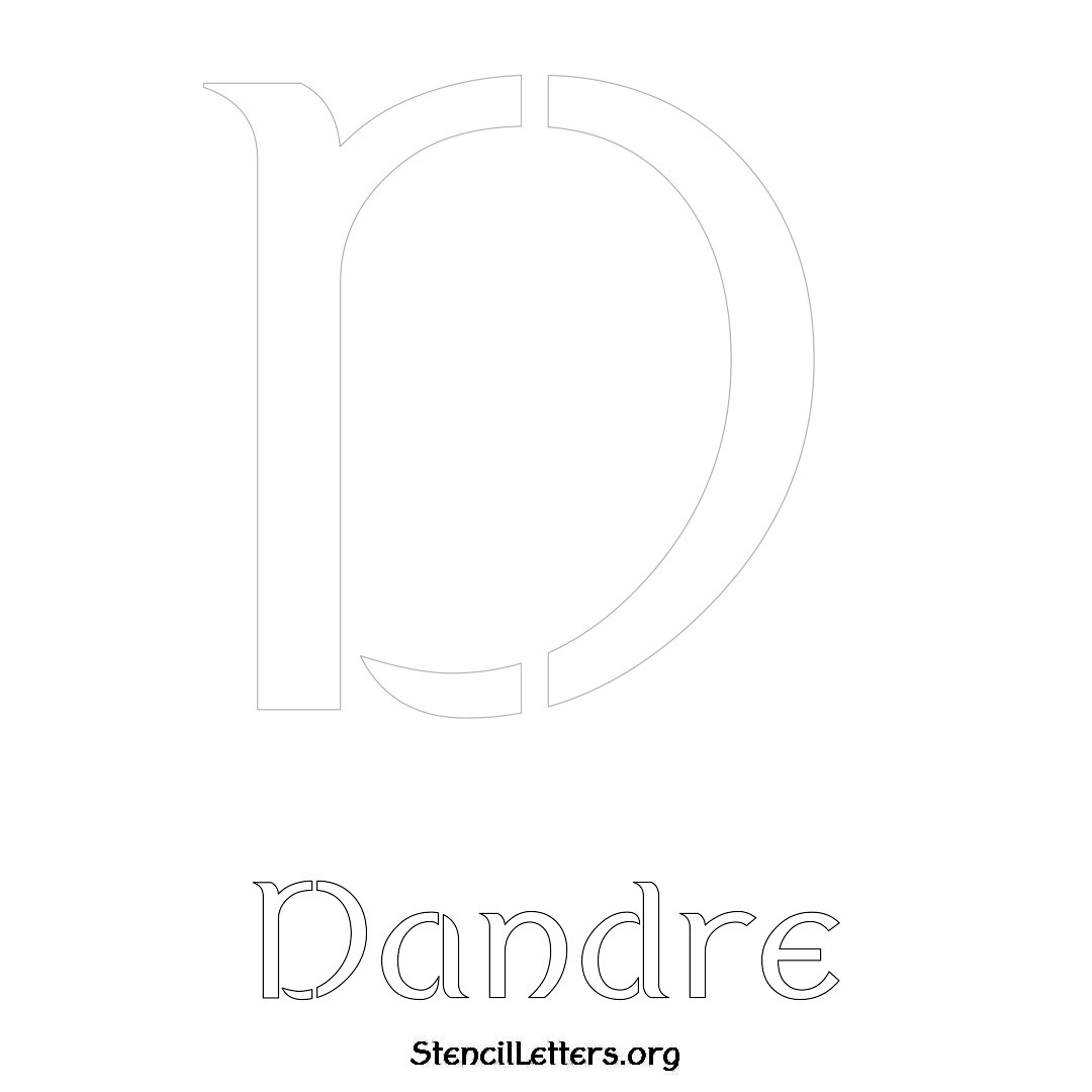 Dandre printable name initial stencil in Ancient Lettering