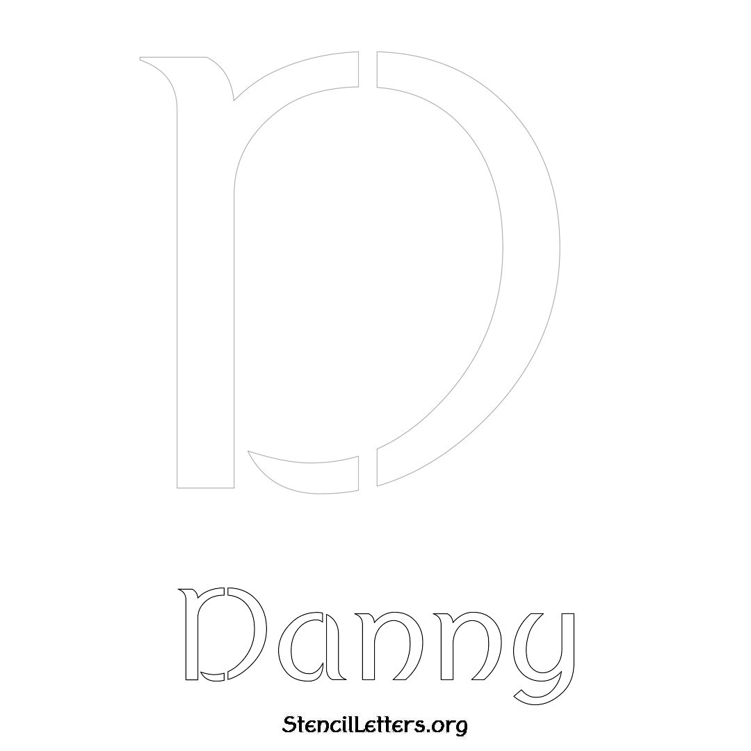 Danny printable name initial stencil in Ancient Lettering